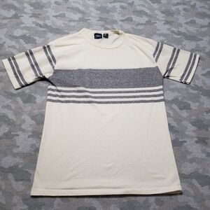 Vintage Mervyns Men's Shirt Men Large Beige Made USA Short Sleeve‎ Single Stitch